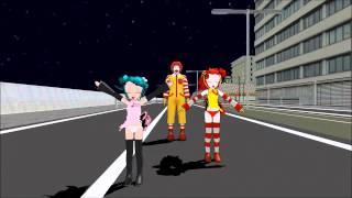 【MMD】Ronald McDonald chases the Miku sisters www apowersoft es