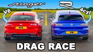 VW Arteon R v Kia Stinger V6: DRAG RACE