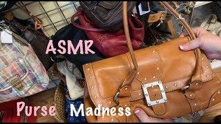 ASMR Purse Rummage Madness!/Leather & fabric  sounds/Purse shopping (No talking)