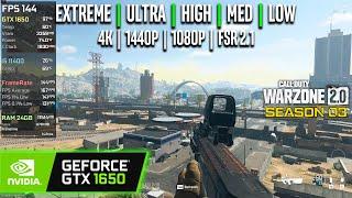 GTX 1650 | COD Warzone 2.0 - 4K, 1440p, 1080p, FSR 2.1 - Extreme, Ultra, High, Medium, Low