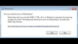 How to turn off sticky keys on Windows 7