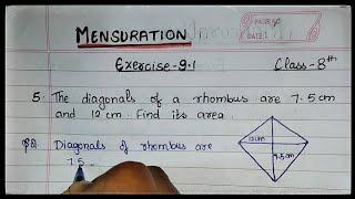 #5 Mensuration || Class-8 || Question-5 || Excercise-9.1 #maths#class8