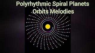 Polyrhythmic Planets Spiral Orbits #animation #maths #satisfying #musictheory #beautiful