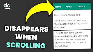 How to Hide a Navigation Bar When Scrolling Down - HTML, CSS & JavaScript Web Design Tutorial