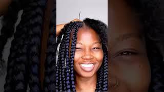 How To Do Large Knotless Long Braids #boxbraids #howto #protectivestyles #naturalhair #4chair #blue