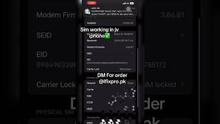 Sim working in jv iphone                #ifixpro #simworking #jviphone #jvchip #simtime #ptanonpta