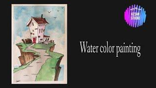 Water Color | House in Mountain | Kesan Studio