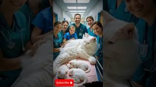 Miracle at the Clinic: How Vets Saved a Pregnant Cat!#animalshorts #youtubeshorts #trendingshorts