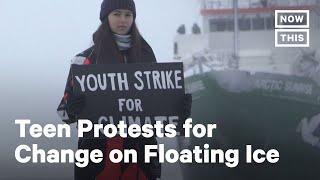 Teen Stages Climate Protest on Floating Arctic Ice | NowThis