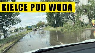 Nawałnica nad Kielcami - Kielce pod woda po burzy