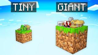 Mikey Family TINY vs JJ Family GIANT Skyblock with One Block in Minecraft (Maizen)