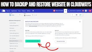 How to Backup and Restore Your Website in Cloudways Hosting | Server or Application