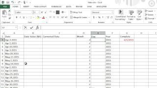 Microsoft Excel - Convert Text to Dates (complex)