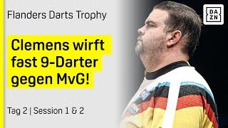 Clemens vs. van Gerwen - auch Schindler & Pietreczko gefordert: Flanders Darts Trophy - Tag 2 | DAZN