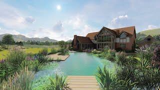 Welsh Natural Swimming Pool Garden Design Visualisation