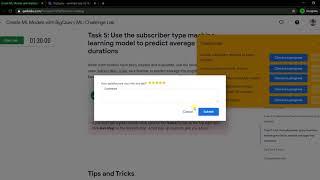 Create ML Models with BigQuery ML: Challenge Lab | Qwiklabs