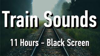 Long Nordic Train Sounds for Sleep : Night Train. 11 Hours Sound. Knocking Train Wheels Black Screen