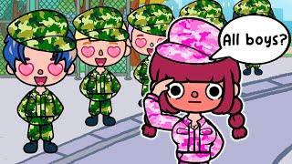 I’m The Only Girl In All Boys Military School  Very Sad Story | Toca Life World | Toca Boca