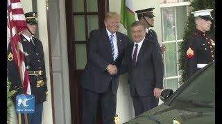 U.S. President Donald Trump welcomes President of Uzbekistan Shavkat Mirziyoyev at White House