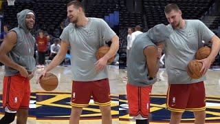 Nikola Jokic and Bruce Brown shared some moments before Raptors x Nuggets game