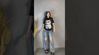 SPILL DICOMENT SHOPEE HAUL I REKOMENDASI KAOS OVERSIZE I RIPPED JEANS I OOTD HANGOUT #shorts