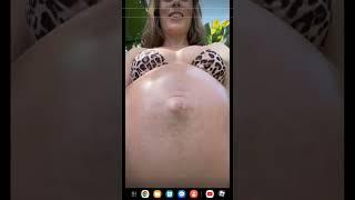 Big sexy pregnant belly bounce