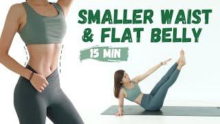 Do This for Smaller Waist & Flat Belly | 15 min No Jump Workout ~ Emi