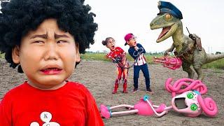 Save Baby Miss T Escape Fake Mommy Long Legs Vs Dinosaur police | Scary Teacher 3D Very Sad Story