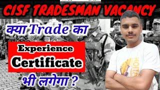 Cisf trade certificate // cisf tradesman vacancy 2022 // cisf tradesman // cisf tradesman trade test