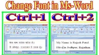 How to Change Two Different  Font in Ms Word with Shortcut |