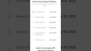 AVALON TECHNOLOGIES IPO #ipo #trending #youtubeshorts #sharemarketknowledge