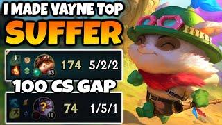 I taught this Vayne Top a lesson that they will never forget. (Teemo completely shuts Vayne down)