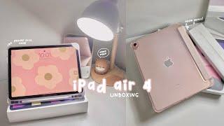 ️ rose gold iPad air 4 unboxing & set up (apple pencil 2 + accessories) 