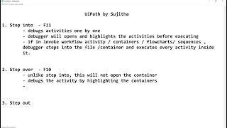 Step Into , Step Over , Step Out | Debug UiPath studio project , file | Interview Question must know