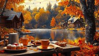 Relaxing Autumn Jazz by the Lake | Cozy Coffee Break Vibes for Productive Study & Peaceful Moments