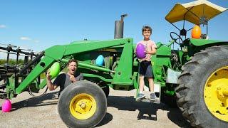 Finding Mystery Eggs on the Farm | Tractors for kids