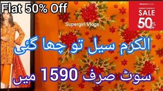 Alkaram Studio Sale Flat 50% Off On Unstiched Collection 2024.
