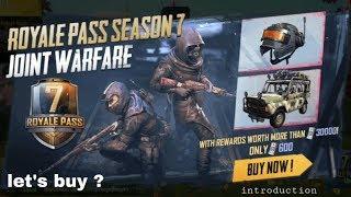 Pubg mobile Royale pass season 7 all rewards let's buy Royale elite season 7