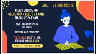 CBLR Exam 2024 I Syllabus I Exam Pattern I Crash Course I 15th Dec 2023 onwards I Call - 8080420612