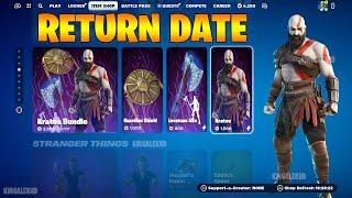 NEW KRATOS RETURN RELEASE DATE ITEM SHOP in Fortnite 2024!