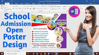 How to Make School Admission Open Poster Design || In MS Word || Admission Open Poster Design
