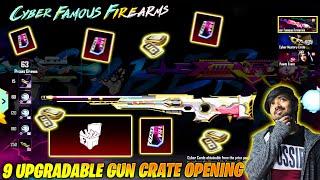  OMG !! CYBER FAMOUS FIREARMS 9 UPGRADABLE GUN SKINS CRATE OPENING IN BGMI BY @MrCyberSquad69