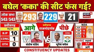 🟢Chhattisgarh Election Results Live : Bhupesh Baghel की Rajnandgaon सीट फंस गई?| Kawasi Lakhma | BJP