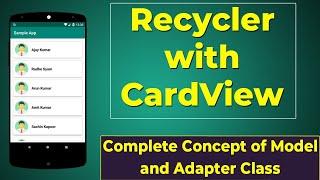 Recyclerview with Cardview in Android | RecyclerView with CardView | Part-2
