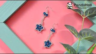 PandaHall Jewelry Making Tutorial  on Blue Star Dangle Earrings