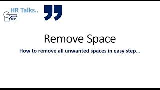 Remove all Space in excel