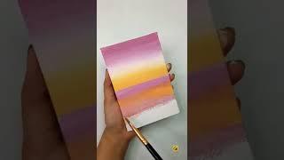 Romantic Sunset lake painting ️ | Acrylic painting on Canvas | She Draws | #shorts