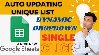 Dynamic Unique Value List | Dynamic Dropdown List | Unique function in #googlesheets #spreadsheet