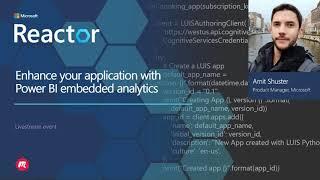 Enhance your Application with Power BI Embedded Analytics