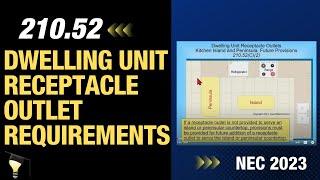 Dwelling Unit Receptacle Outlet Requirements, 2023 NEC [210.52], (14min:57sec)